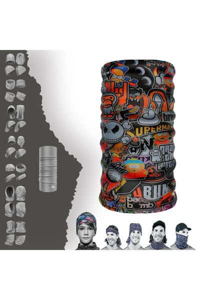 e-Taktik Şaşkın Çocuk Desenli Dikişsiz Tüp Boyunluk Bandana Buff Baf