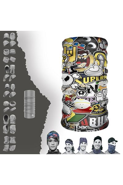 e-Taktik Mixed Pattern Neck Collar Bandana Buff Paphos Hair Band