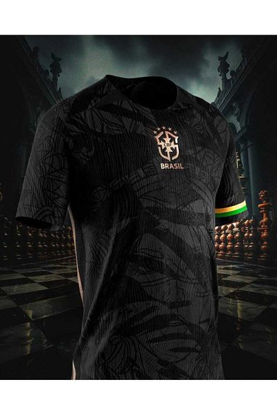Legent Lady Brazil Custom Design Vini Jr. Black Jersey 4785