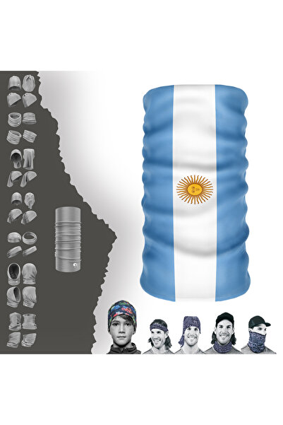 e-Taktik Višenamenska zastava Argentine UV maska za lice Buff Baf traka za gl...