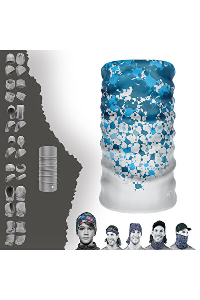 e-Taktik Цифровий дизайн Blue Extreme Seamless Спортивний синій шарф-бандана Buff Baf Стрічка для волосся