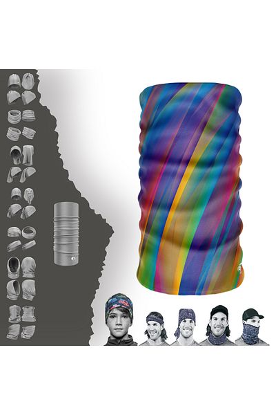 e-Taktik Ebru Art Themed Seamless Tube Neck Collar Buff Buff Bandana Hair Band