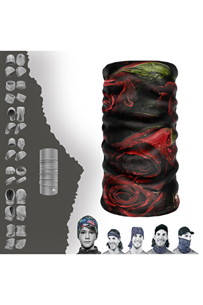 e-Taktik روز الرطب المدقع منقوشة طوق الرقبة باندانا بوف بافوس