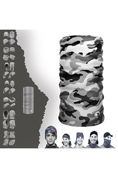 e-Taktik ® Extreme Siyah Beyaz Camouflage / Kamuflaj Hunter / Avcı Baff Boyunluk Bandana