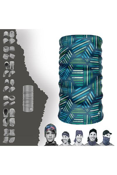 e-Taktik Digital Desing Blue Extreme Seamless Sports Blue Neck Collar Bandana Buff Paphos Hair Band