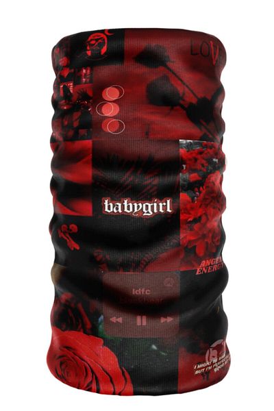 e-Taktik Cover Desing Barby Girl Red Flower Extreme Seamless Sports Neck Collar Bandana Buff Paphos Hair Band