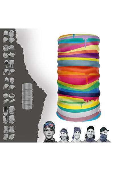 e-Taktik Μπαντάνα με λαιμόκοψη χωρίς ραφή με πολύχρωμο σχέδιο βαφής Buff Baf