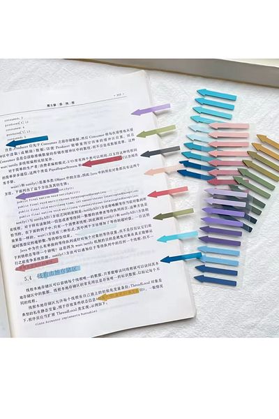 NaSaDAN Arrow-Shaped Postit Transparent Adhesive Note Paper Green Shades 200 Sheets