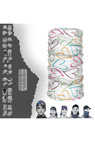 e-Taktik Extreme Heart Patterned Sports Hair Band Buff Baf Bandana