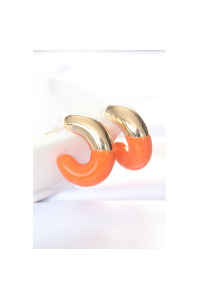Skygo Orange Gold Double Color CCB Earrings - TJ-BKP8873