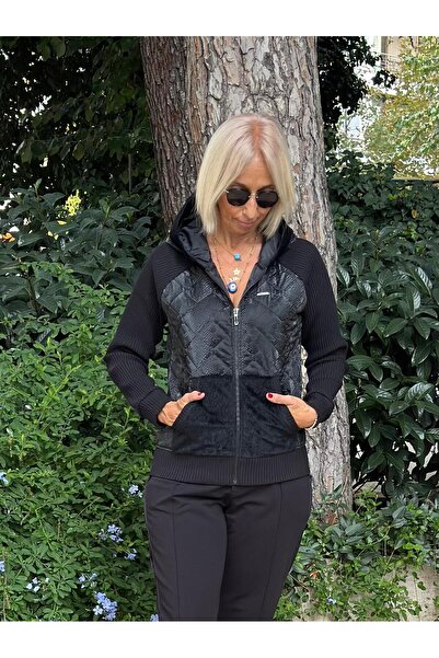 DAIDO Triko Garnili Kapşonlu Kaban