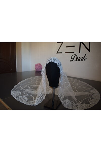 ZEN DUVAK Beyaz Bahar Model Gelin Duvağı