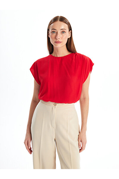 LC Waikiki LCW Damenbluse – Rundhalsausschnitt, kurze Ärmel