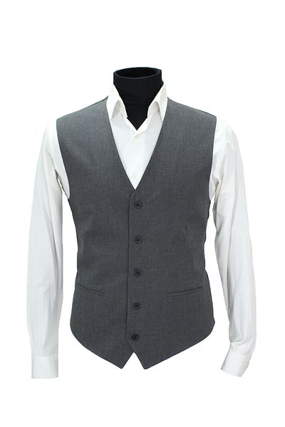 MENTOR REGALO Men's Vest V-Collar Gray Poly Viscose 160674