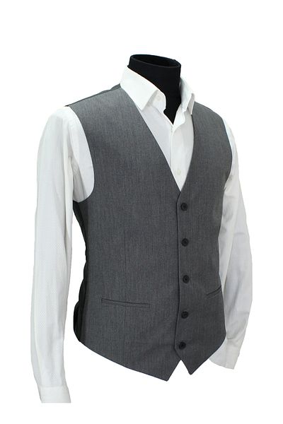 MENTOR REGALO Men's Vest V-Neck Gray Dobby 160633