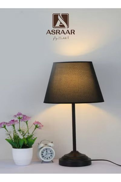 Asraar Modern Table Lamp – 55cm, Soft Glow, 75W Bulb, Sleek Black Metal Accent for Any Room