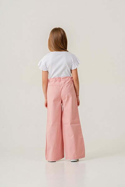 Magu Girl's Cotton T-Shirt and Pink Pants Set Stylish Combination