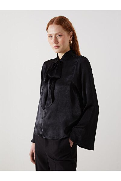 LC Waikiki Ozmarka New Season Tie Collar Satin Women's Blouse