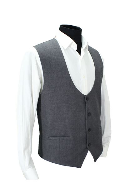 MENTOR REGALO Large Size U-Neck Vest Gray Dobby 162010