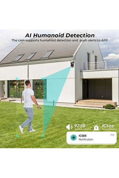 Store Int-Cm58 Kablosuz Ptz Kamera Iç Dış Mekan Alarmlı 8x Zoom Gece Görüşlü Güvenlik Kamerası