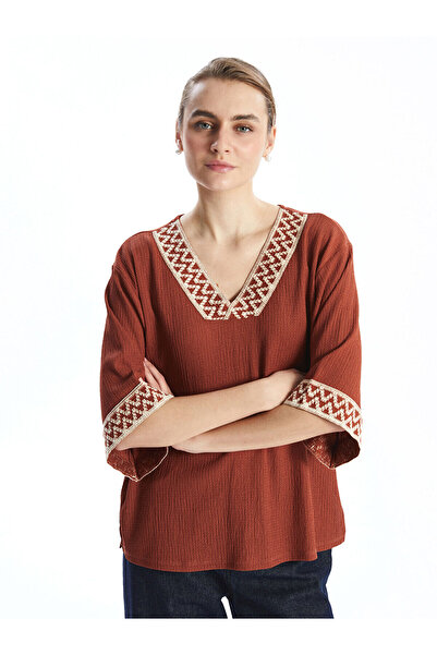 LC Waikiki Bluză de damă cu model cu decolteu în V