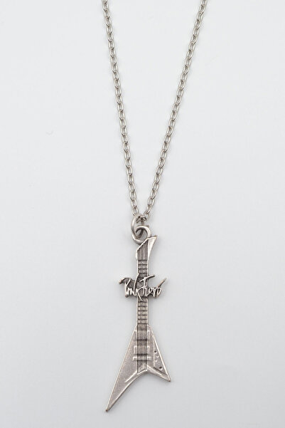 ıdr Pink Floyd Elektro Gitar Gümüş Kaplama Düz Zincir Kolye