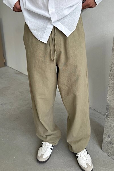 yung Haki Baggy Keten Pantolon