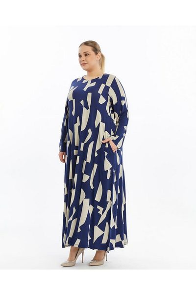 Te&Te Women's Large Size Print Pocket Dress