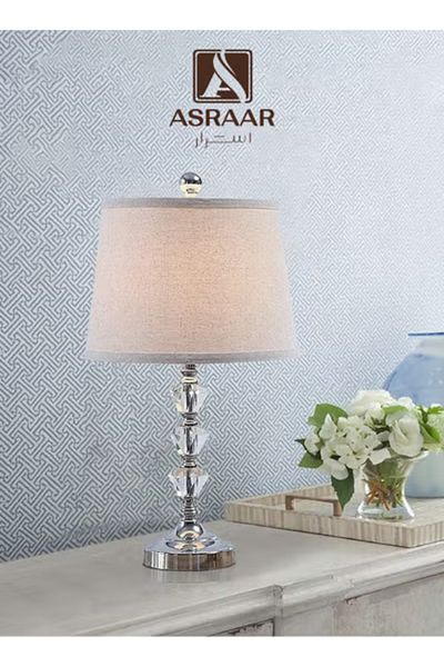 Asraar Decorative Table Lamp – 55cm, Soft Lighting, 75W Bulb, Elegant Metal Finish – Silver