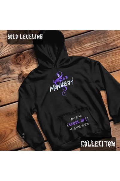 SHINOBIX Solo Leveling Anime Sung Jinwoo Shadow Monarch Oversize Hooded Hoodie