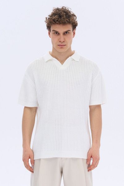 İLKCET MODA V-Neck Oversize Men's Knitwear Tshirt