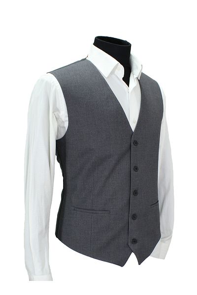 MENTOR REGALO Men's Vest V-Collar Solid Gray 50715 m
