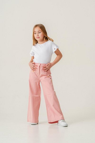 Magu Girl's Cotton T-Shirt and Pink Pants Set Stylish Combination