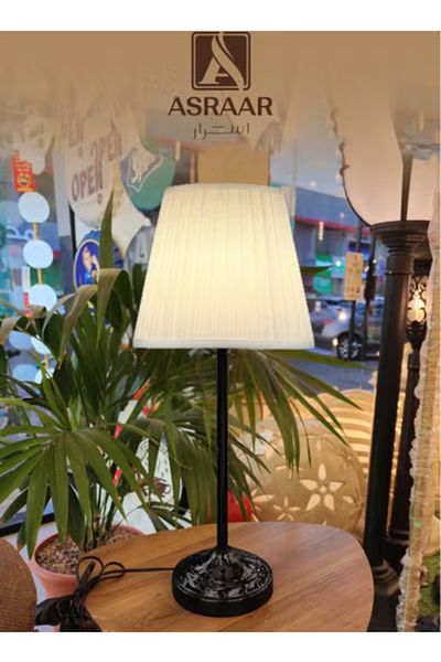 Asraar Decorative Table Lamp – 55cm, Soft Lighting, 75W Bulb, Elegant Metal Finish – Black