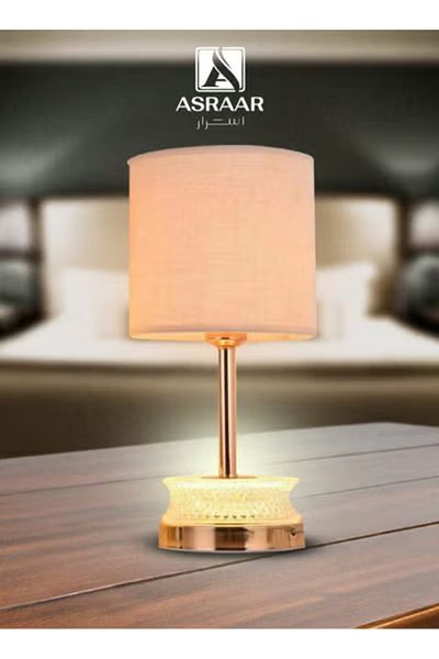 Asraar Sleek Gold Table Lamp – 55cm, Warm Glow, 75W Bulb, Elegant Nightstand or Desk Accent