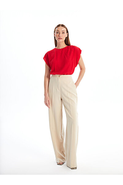 LC Waikiki LCW Damenbluse – Rundhalsausschnitt, kurze Ärmel