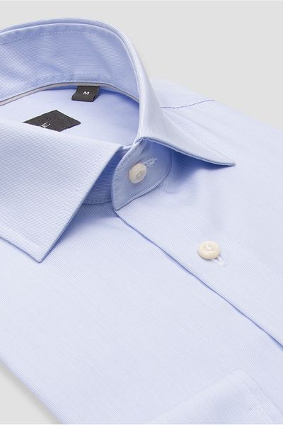 Abbate Donatello Non-Iron Armüllü Cotton Slim Fit Striped Classic Collar Men's Shirt