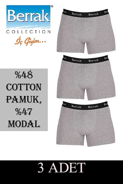 Berrak Men's Licra Boxer 3 Pack