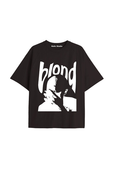 Kalic Studio Unisex Erkek Kadın Blond Frank Ocean Siyah T-SHIRT