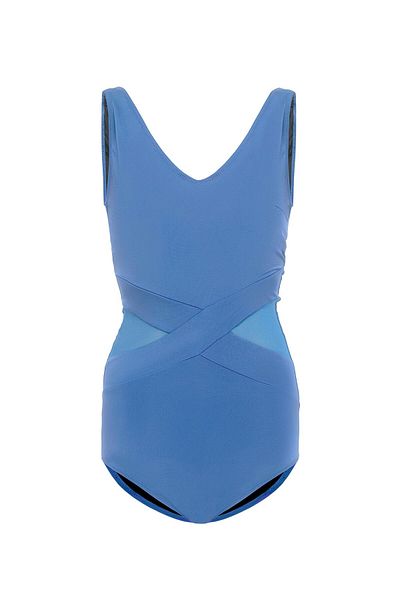 AQUAVİVA Costum de baie Aquaviva pentru femei, albastru Perla, cu detaliu din tul