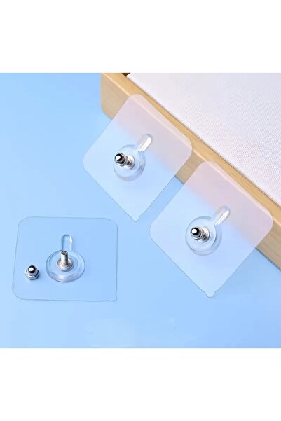 GLRHOME 5 adet kendinden yapışkanlı vidalı askı şeffaf raf tutucu sabitleyici