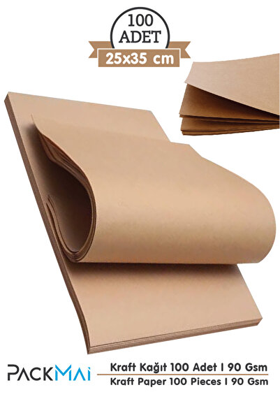 PackMai 25x35 cm Kraft Kağıt (100 ADET)  Paketleme | Ambalaj Kağıdı Doğal-Day...