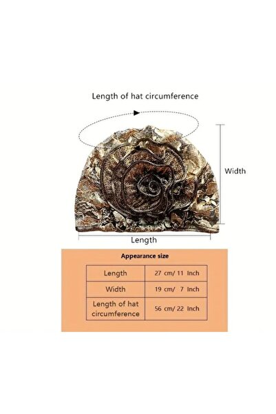 Dgt Luxury Büyük Çiçekli, Vintage, Dantel Esnek Şapka