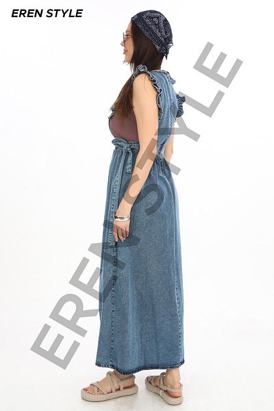 EREN STYLE Καθαρισμός Χιονιού Τσέπης Ράφτ Παλτό με Ζώνη & Ρούχα Χιτζάμπ-2460