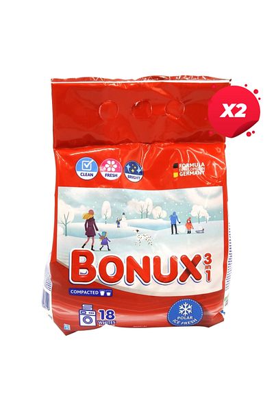 Bonux X2 - DETERGENT AUTOMAT BONUX 1,17KG GHEAZĂ PROASPĂTĂ 18 SPĂLĂRI