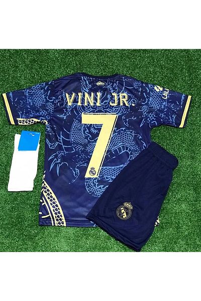 DAYIBALI DÜKKAN Dragon Dragon Patterned Vini Jr. 2023/24 New Season Children's Form Blue