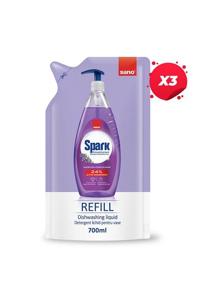 Sano X3 - SANO RESERVE VASE DETERGENT 700ML SPARK LAVENDER.