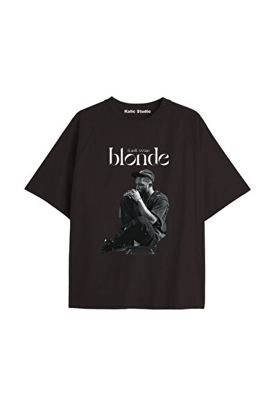 Kalic Studio Tricou unisex bărbați femei Blond Frank Ocean negru
