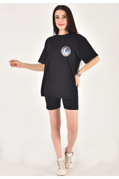 Bliss Dale Oversize Moon Printed T-Shirt
