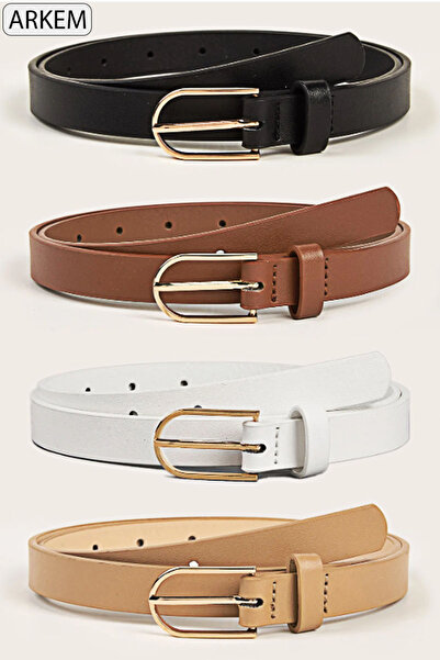 Arkem Kemer Best Serisi 4 lü Set Kemer 2,5 Cm Kadın Kemer